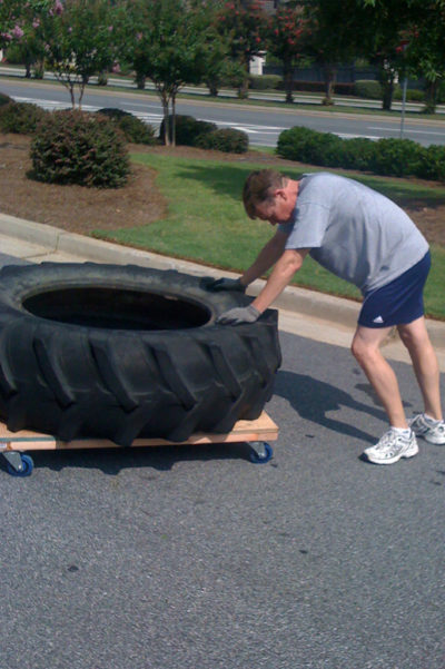 Testimonial from Al Wilson, resting in between tire push sets