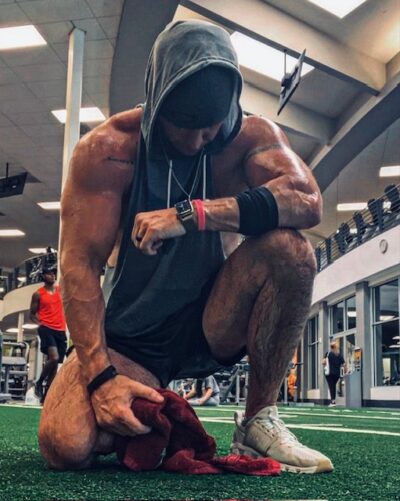 Roswell personal trainer, owner of Georgia Personal Training Matt Lein, kneeling post workout